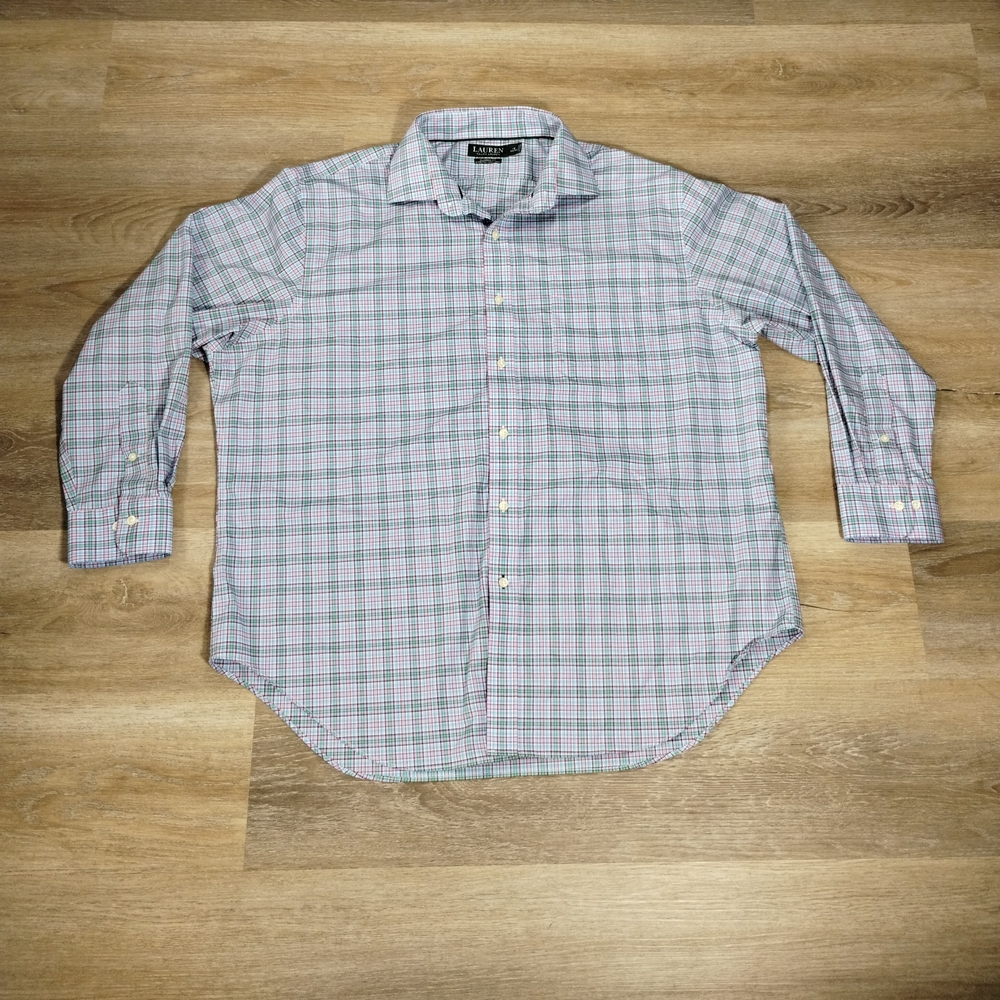 Lauren Ralph Lauren Classic Fit Pastel Plaid Smart Casual Button Up XL Preppy